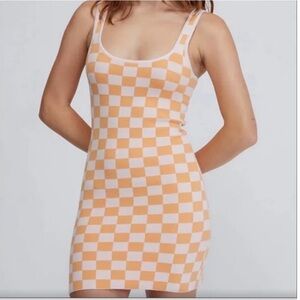 Kendal & Kylie orange checkered dress size L